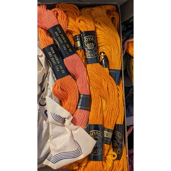 ROYAL MOULINE Mercerized Cotton Coats & Clark & Some DMC Embroidery Floss Lot - Picture 11 of 16